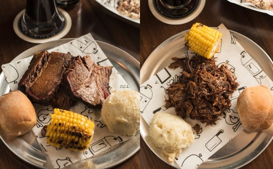 Ordenes de brisket y de pulled pork (Cortesía)